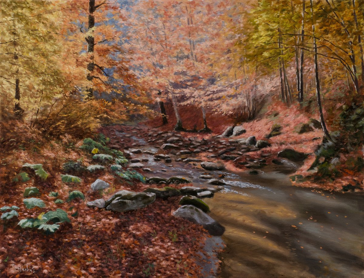 Sunny Autumn In The Forest By Dejan Trajkovic, 26 X 20, Artwork For Sale On Artfinder