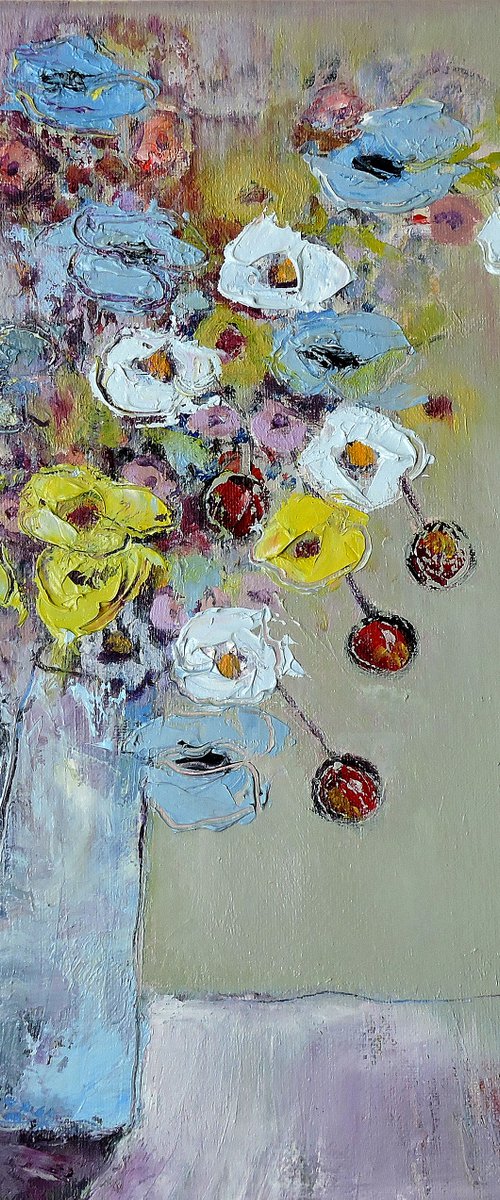 Bouquet with Cherries. by Veta  Barker