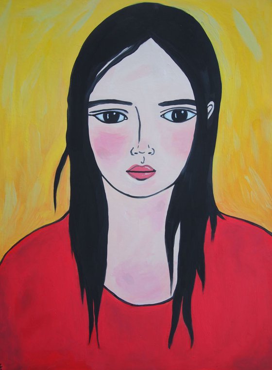 Portrait with Red and Yellow