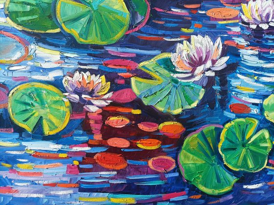 Water lilies reflections