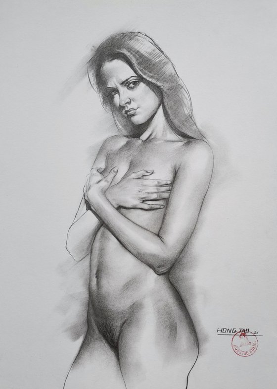 Pencil Drawing Femalel nude#23048