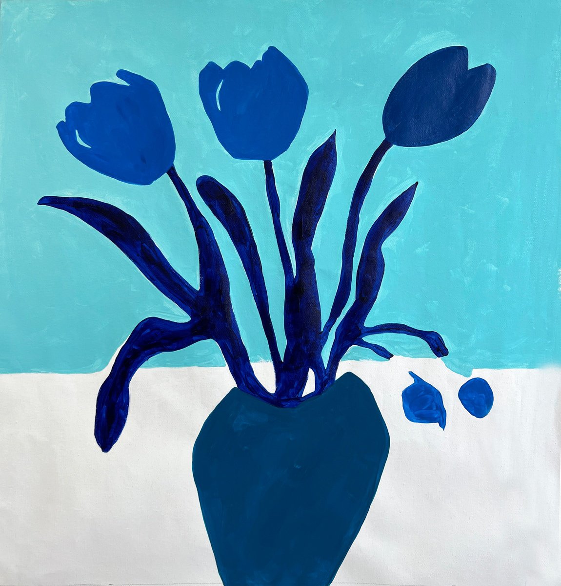 Blue Tulips Minimalist art by Sasha Robinson