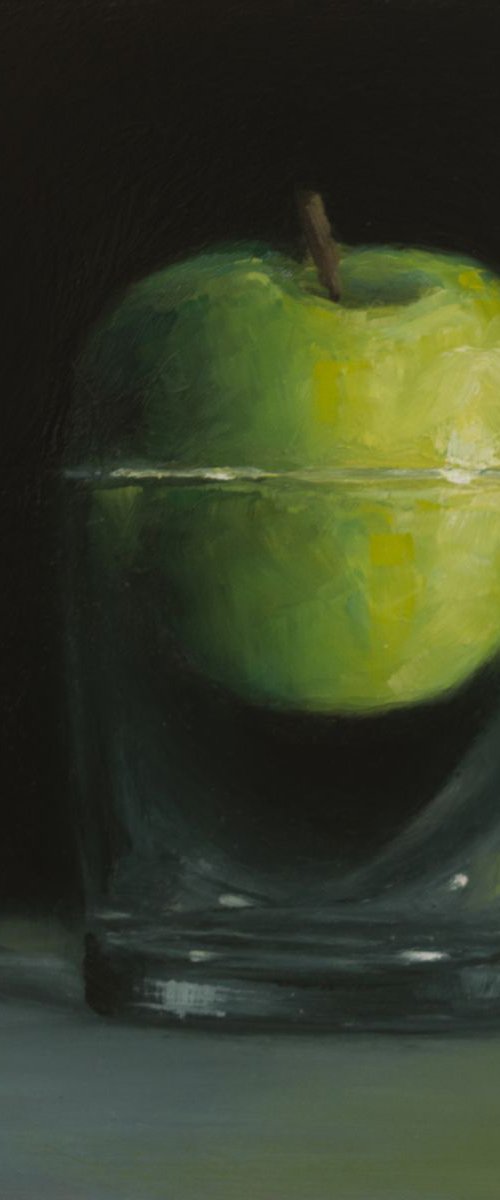 Glass half full #1 - Still life with apple and glass by Damien Venditti