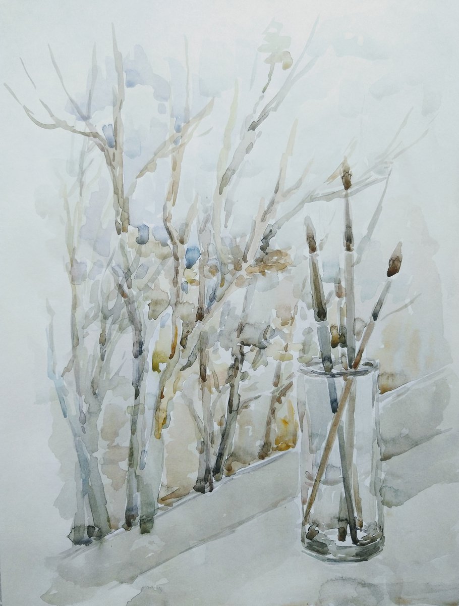 Impressionistic Still Life Watercolour By Elena Klyan, 11 X 16, Still Life Autumn., Original Artwork