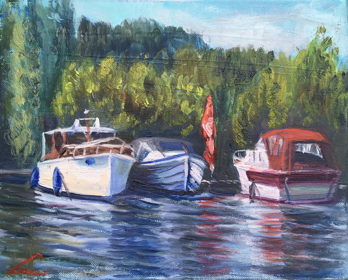 Channel boats 2 by Elena Sokolova