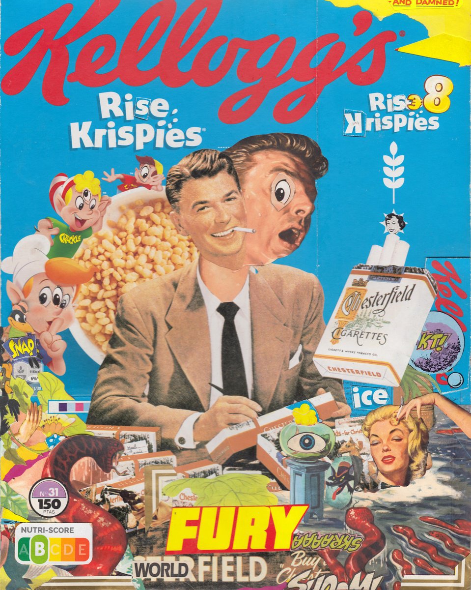 Portrait Collage By Jon Garbet, 11 X 14, Fury World Field, Original Artwork