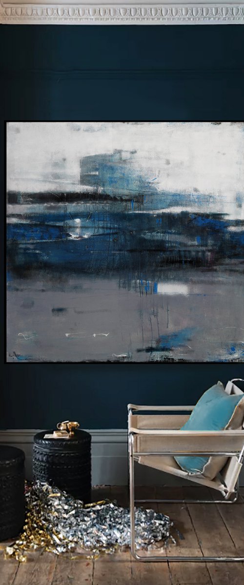 Free Spirit 48x48" Oil Acrylic by Bo Kravchenko by Bo Kravchenko