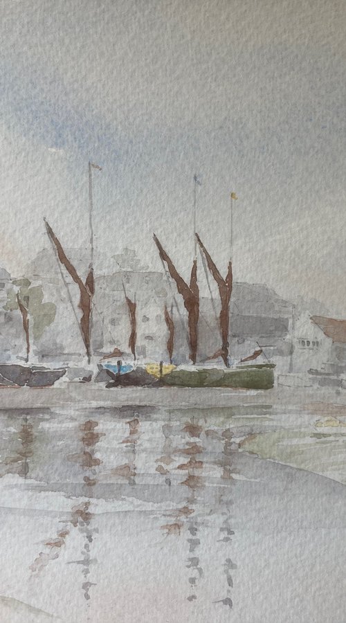 Thames Barges at Maldon Hythe by Noel Sawyer