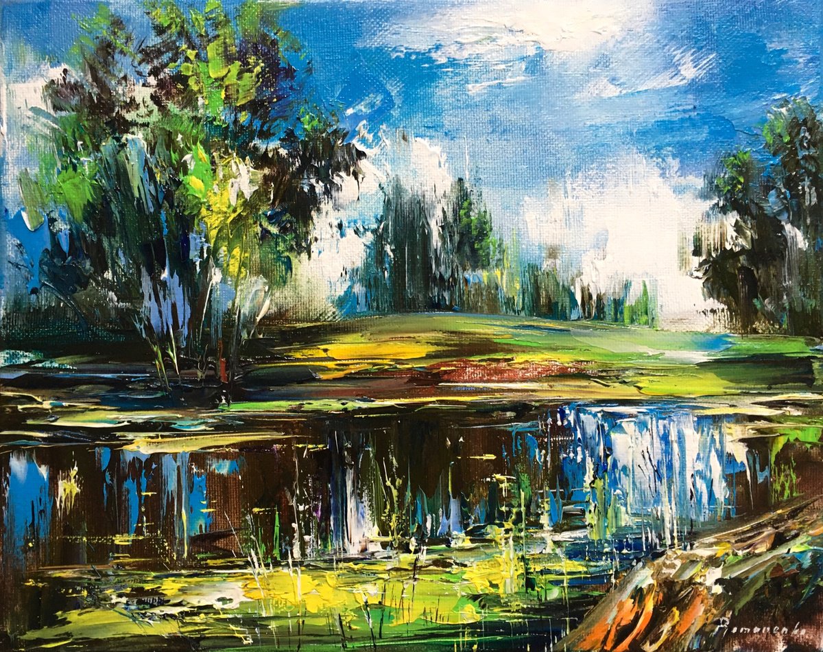 Forest Lake By Olena Romanenko, 12 X 9, Artwork For Sale On Artfinder