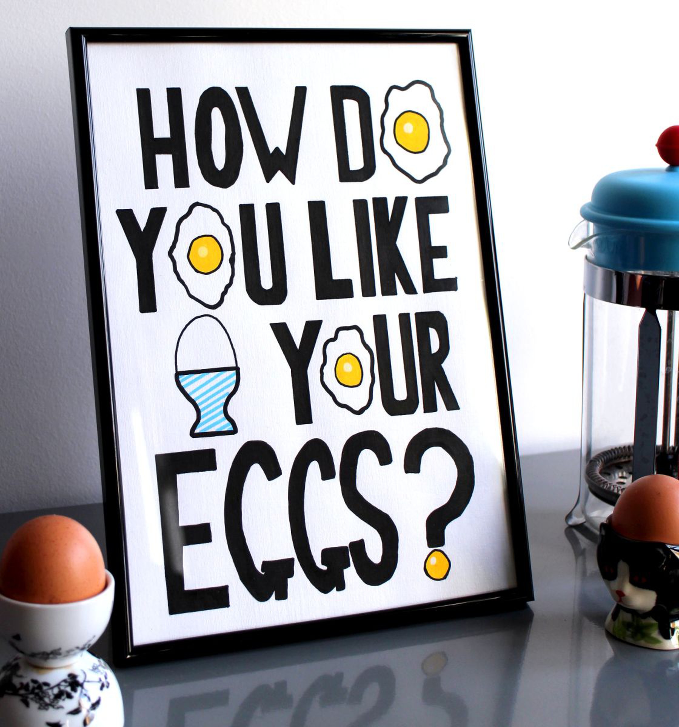 How Do You Like Your Eggs Text Art Acrylic Pain Artfinder