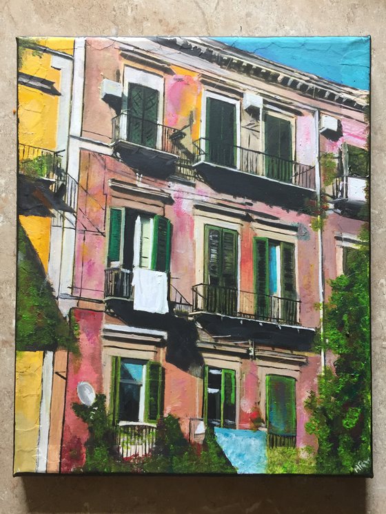 Naples, Red Walled Building