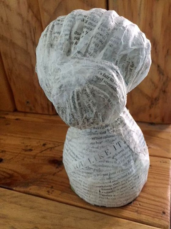 Silver fox - paper mache sculpture