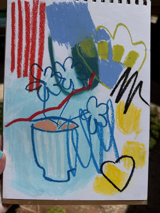 Flowers in Blue Vase