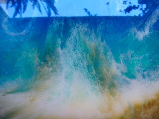 "Turquoise Sea"  Resin Large painting