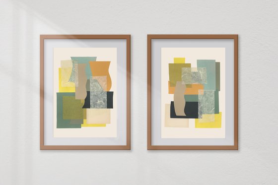 Abstract geometric collage set