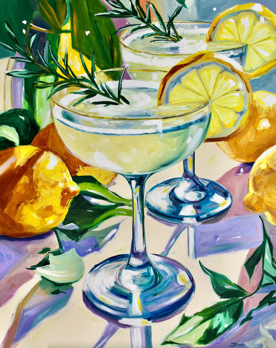 Expressive Oil Painting , Summer Lemonade By Liza Illichmann, 31 X 39, Artwork For Sale On Artfinder