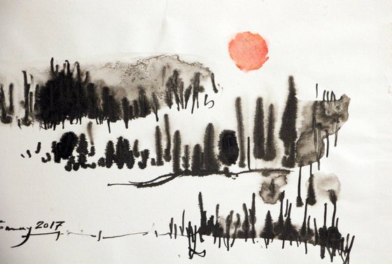 SMALL ABSTRACT LANDSCAPES 23, Watecolor and ink on Paper, 15 x 20 cm