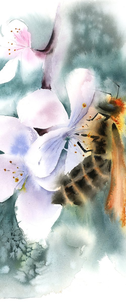 Honey Bee with flower by Olga Tchefranov (Shefranov)