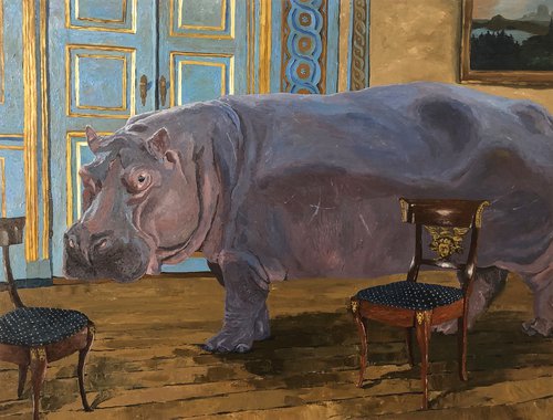 Hipoppotamus between chairs by Artur Rios