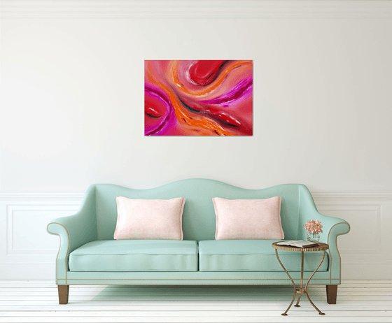 Osmosis II, 100x70 cm, Deep edge, LARGE XL, Original abstract painting, oil on canvas