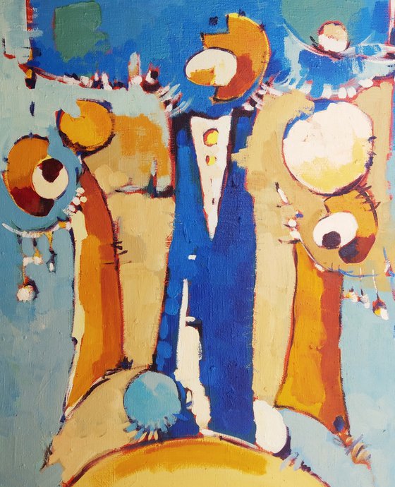 Abstract - Pantomime (60x80cm, oil painting, ready to hang)