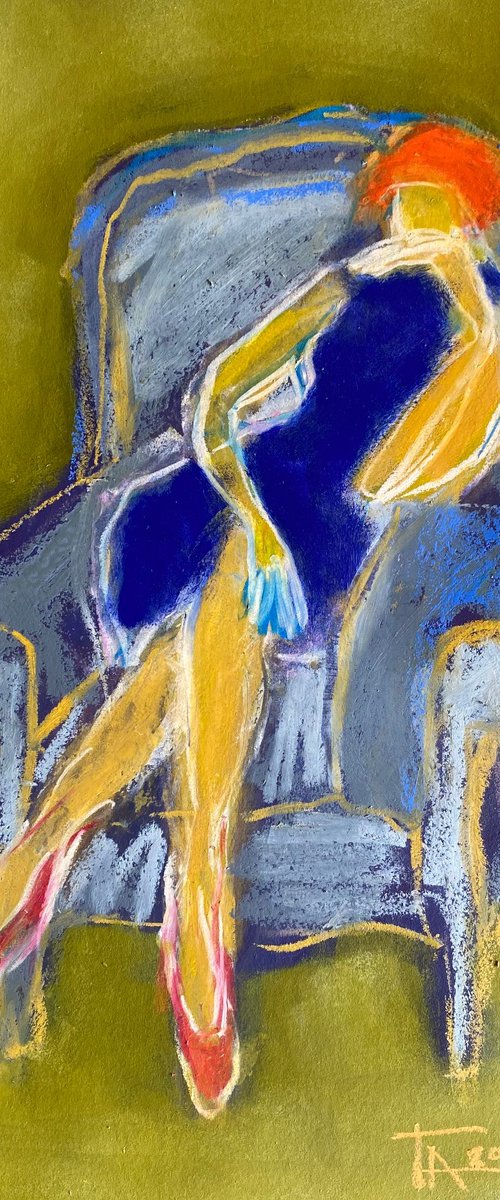 In the blue chair. by Tatjana Auschew