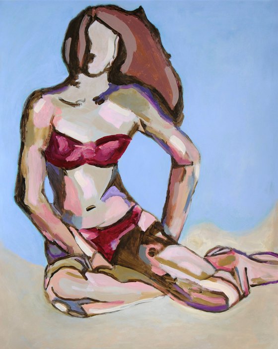 At the beach  /69.7 X 55 cm