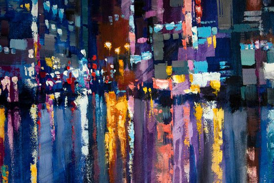 Reflection of the night city