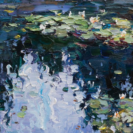 Water lilies Original Oil painting 60 x 80 cm