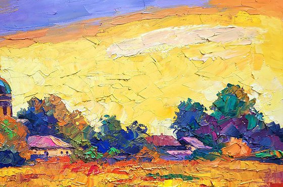 Sunset over the village
