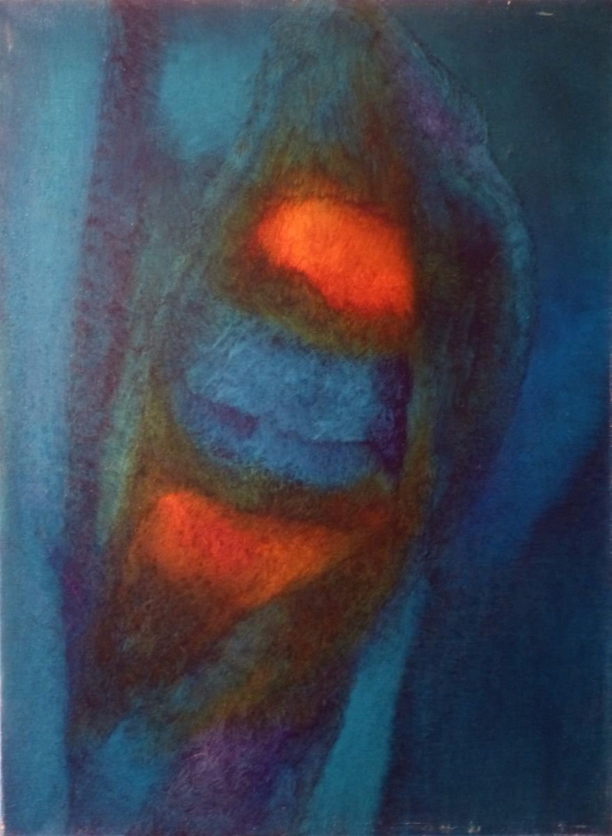 Abstract Animal Oil Painting By Frederic Belaubre, 21 X 29, Tadpole, Oil On Canvas 54X73 Cm, Original Artwork