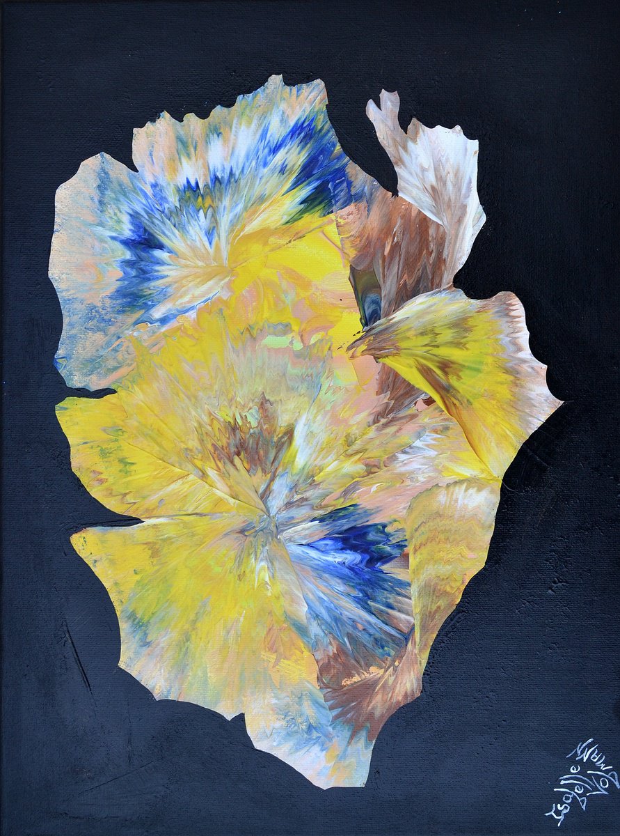 Abstract Acrylic Painting By Isabelle Vobmann, 12 X 16, Flower Energy, Original Artwork