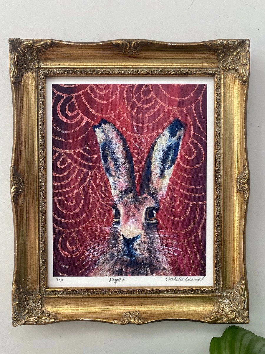 Expressive Animal Print By Charlotte Gerrard, 8 X 10, Poppet, Original Artwork