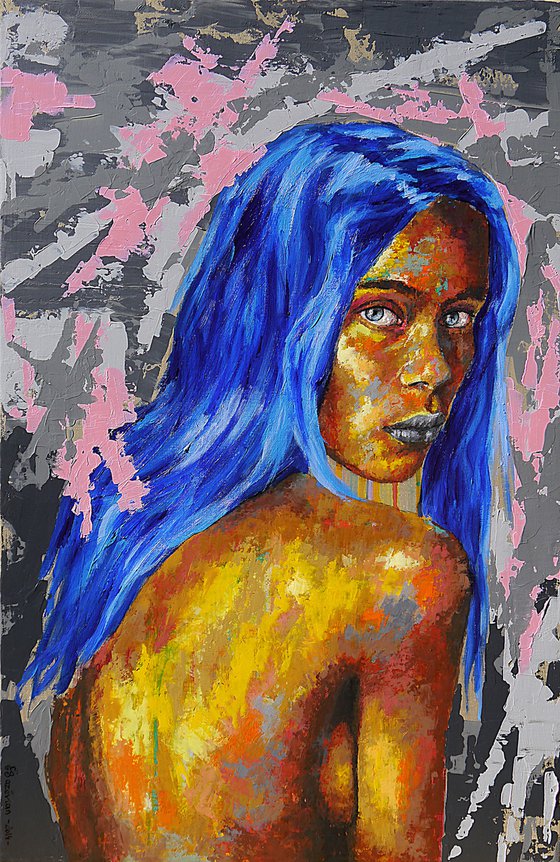 Portrait PS III Nude Ready to hang  ORIGINAL PAINTING