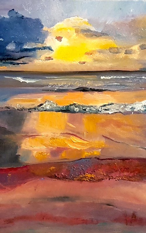 Sunset on the beach by Kathrin Flöge