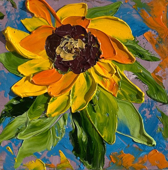 Sunflower oil impasto painting