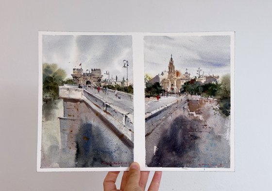 Serrans Bridge Views(Diptych)