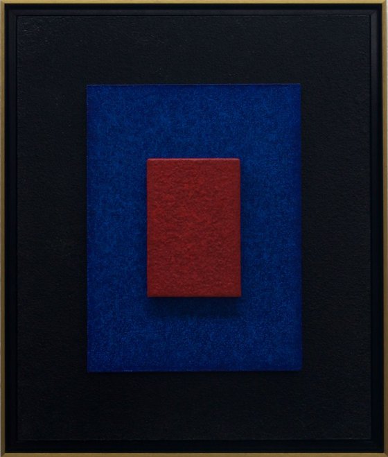 CINNABAR DREAMS - Framed - 3D Modern / Minimalist Abstract Painting / Construction