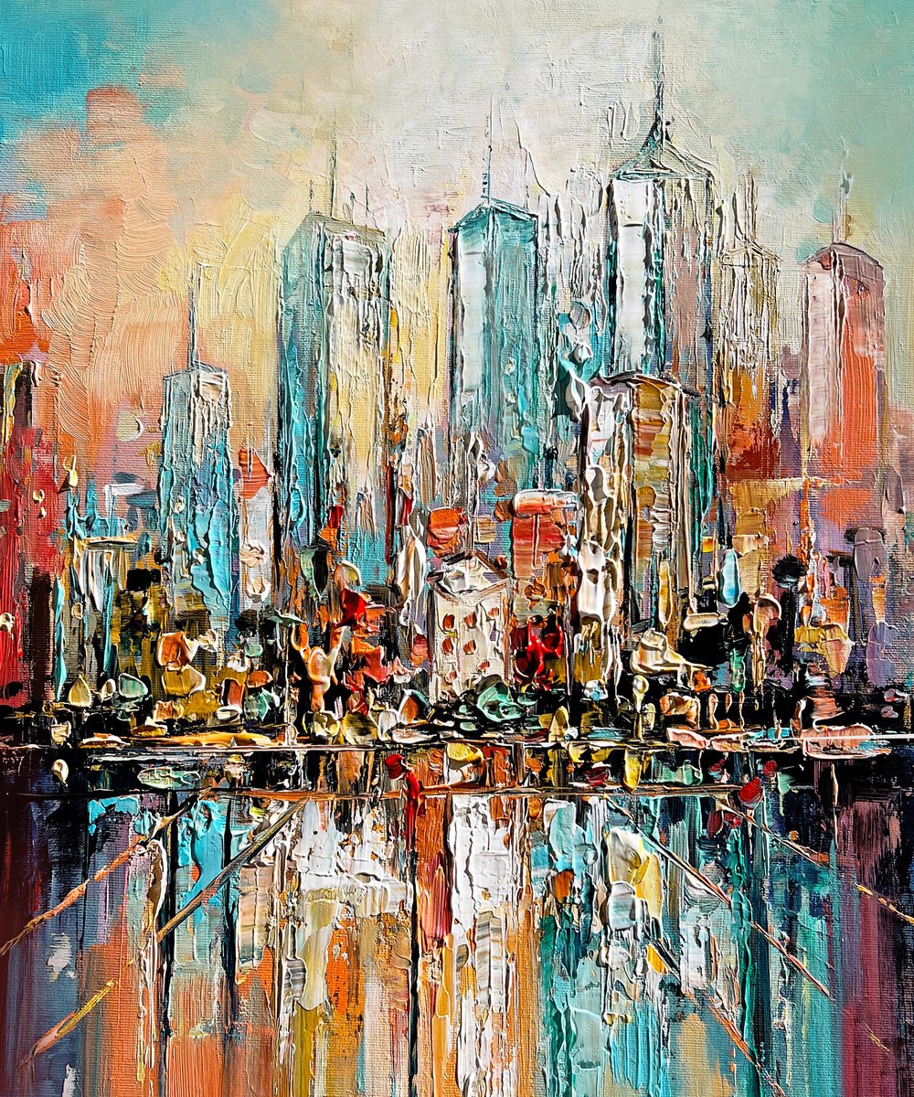 Abstract Acrylic Painting By Sandra Zekk, 16 X 20", Bordeaux Nights, Original Artwork