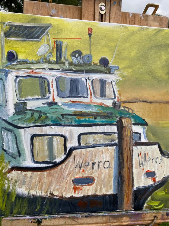 Old Dutch canal boat