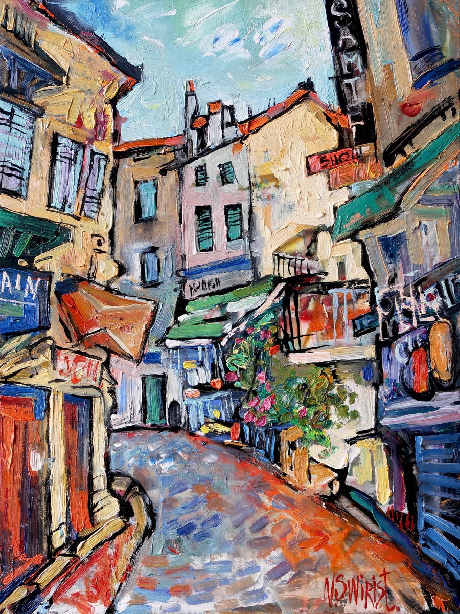 Street In Cannes By Nikifor Swiristuhin, 12 X 16, Artwork For Sale On Artfinder
