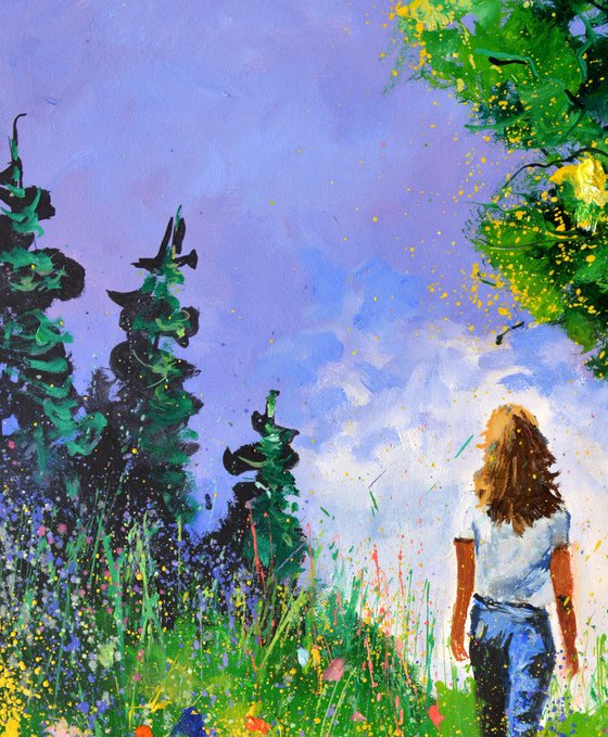 Walking in the grass