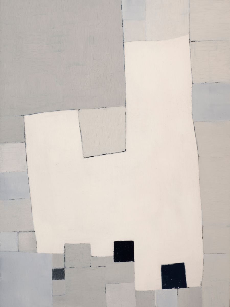 Geometric Abstract Oil Painting By Anna Jannack, 8 X 10, Shaking Structure Xi, Original Artwork