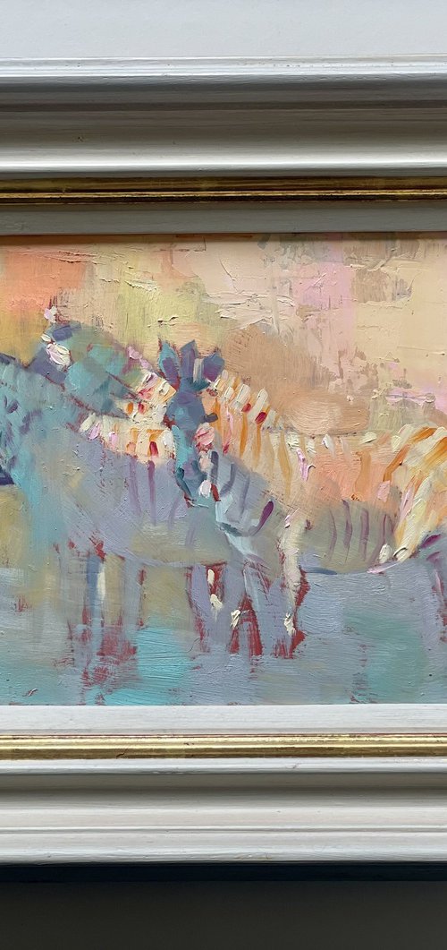 Zebra colour study soft by Catherine Ingleby
