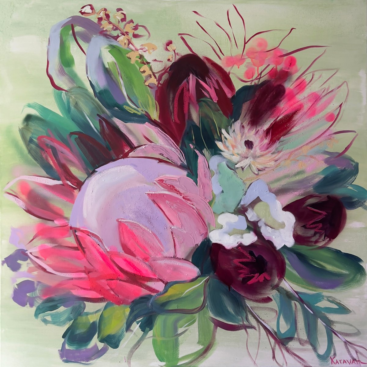 Velvet Bloom By Nataliia Karavan, 36 X 36, Artwork For Sale On Artfinder