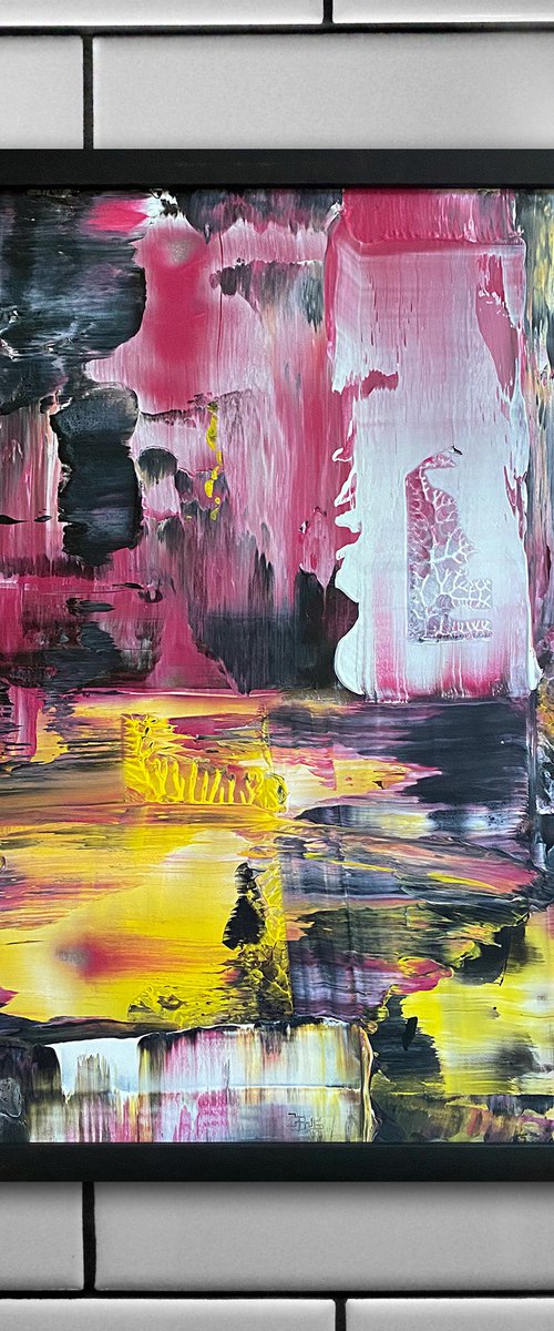 "Leaving An Imprint" - Original PMS Abstract Acrylic Painting On Plexiglass, Framed - 26" x 26" by Preston M. Smith (PMS)