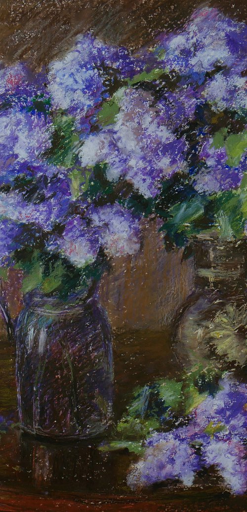 Spring Bouquets Of The Fragrant Lilacs - Lilacs drawing by Nikolay Dmitriev