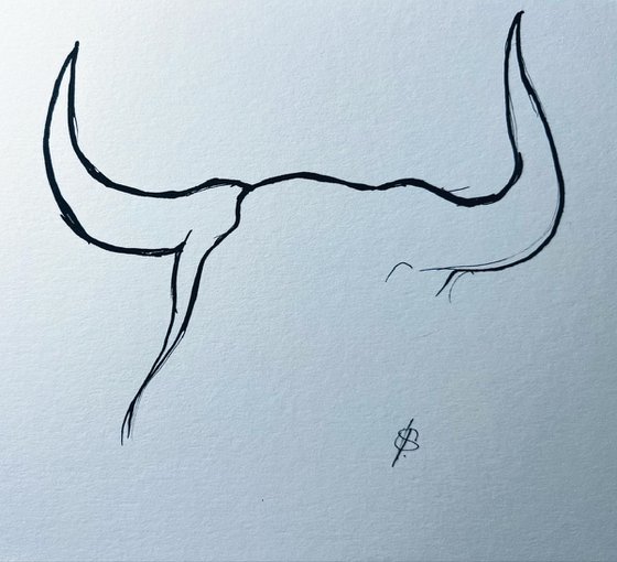 Bull Head In Ink 2