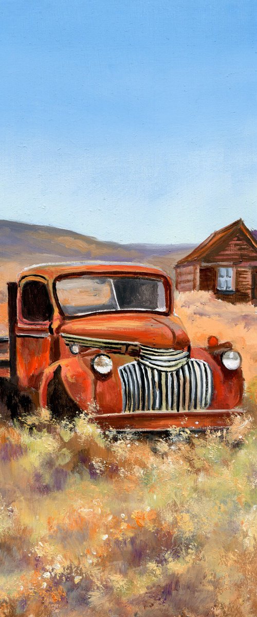 Abandoned old rusty pickup car by Lucia Verdejo
