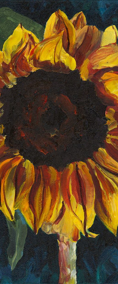 Golden Sunflower on Green by Christina M Plichta